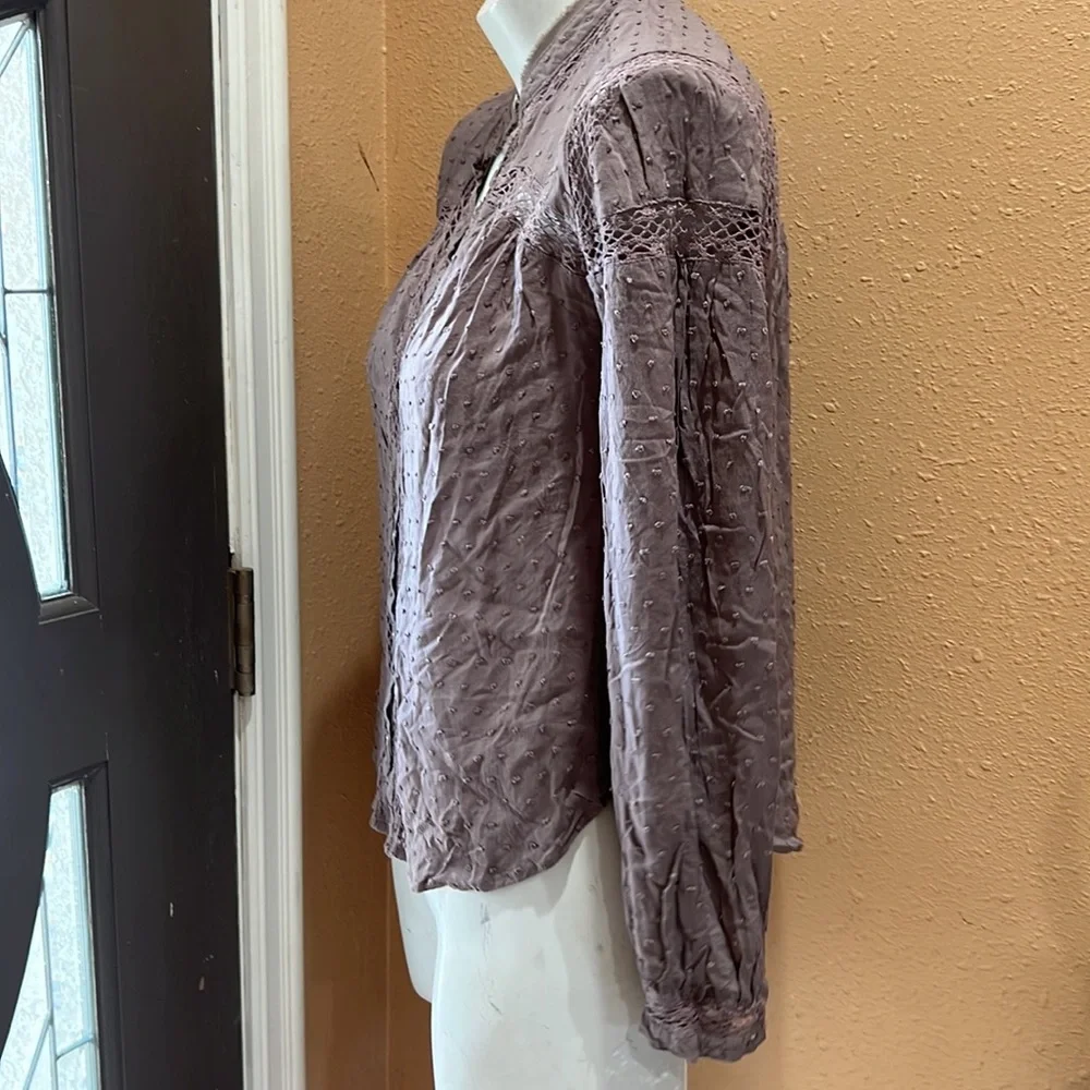 Free people light brown button up blouse - Picture 4 of 7